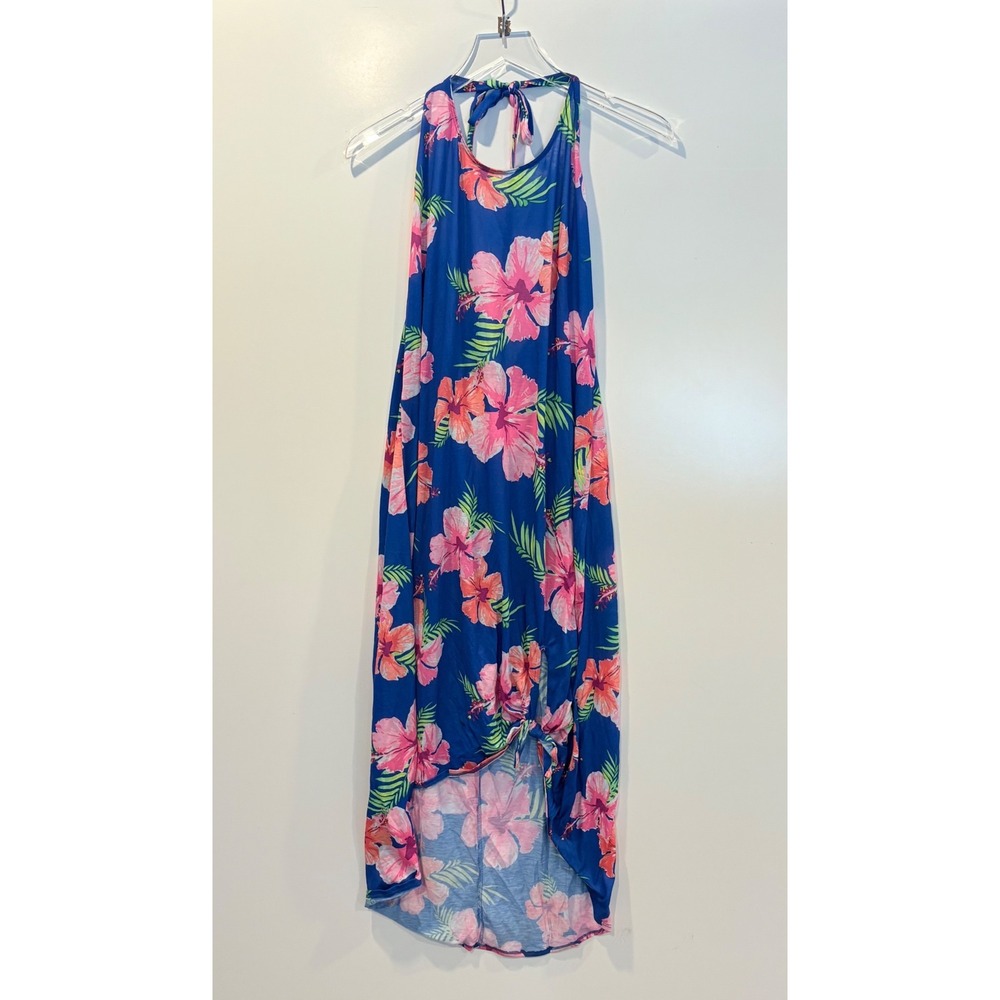 Ocean Pacific OP Floral Halter High Low Swimsuit Cover Up Maxi Dress Size Large